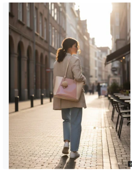 Two-Tone Elegant Tote Handbag