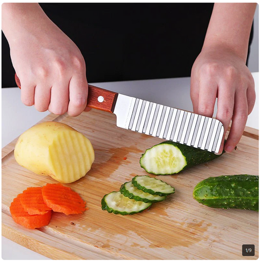 French Fries Cutter Stainless Steel Potato Cutter Knife Vegetable Wave Cutting Tools Kitchen Gadgets